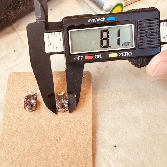 925 Sterling Silver Mystic Topaz Oval Stud Earrings w/Whale Tail - Picture 10 of 13